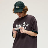 Men's Street Letter Embroidery Cotton T-shirt